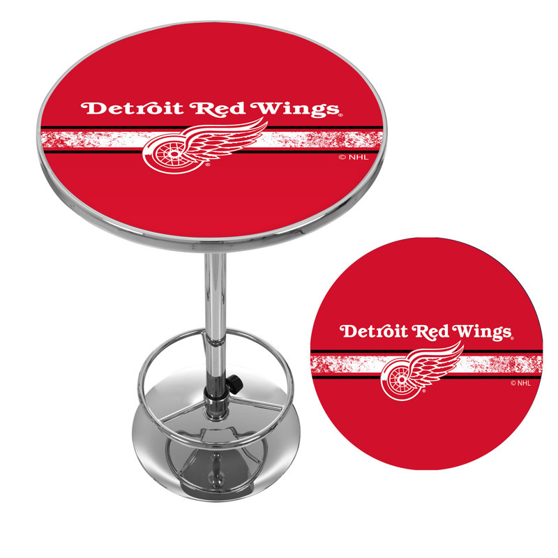 NHL Round with Steel Base Dining Table, Detroit Red Wings