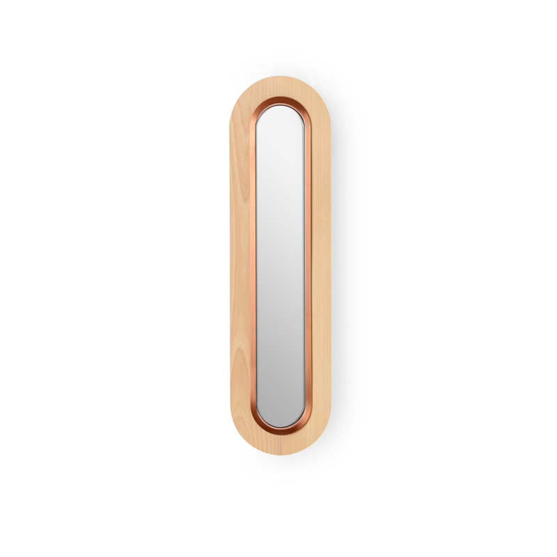 Lens 1 - Light LED Flush Mounted Sconce, Natural Beech, Matte Black, 30.7" H x 8.7" W x 1.8" D