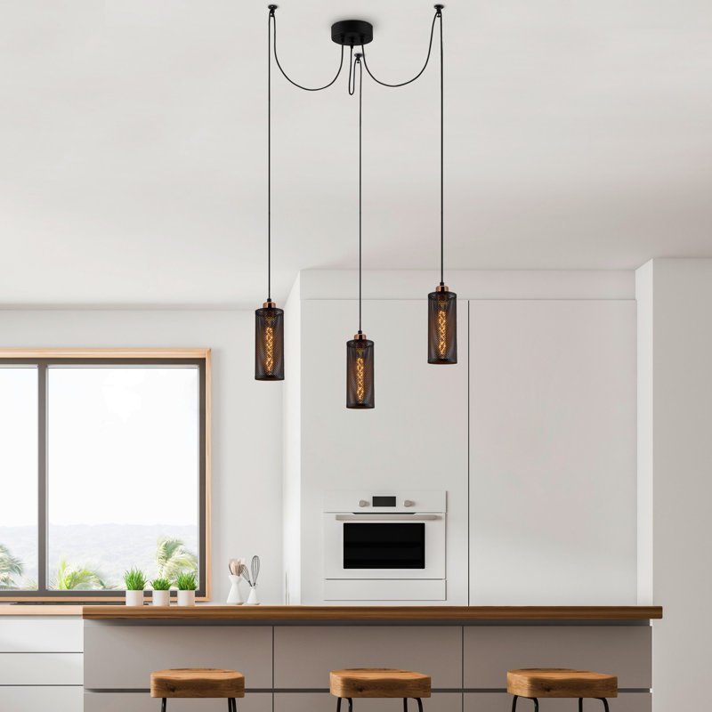 Luminaire suspendu cylindrique à 3 lumières Driffield