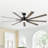 72" 9 - Blade Windmill Dimmable LED Ceiling Fan With Remote Control, 6-Speed Reversible DC Motor, 3 Color Lights, 5"/10" Downrods