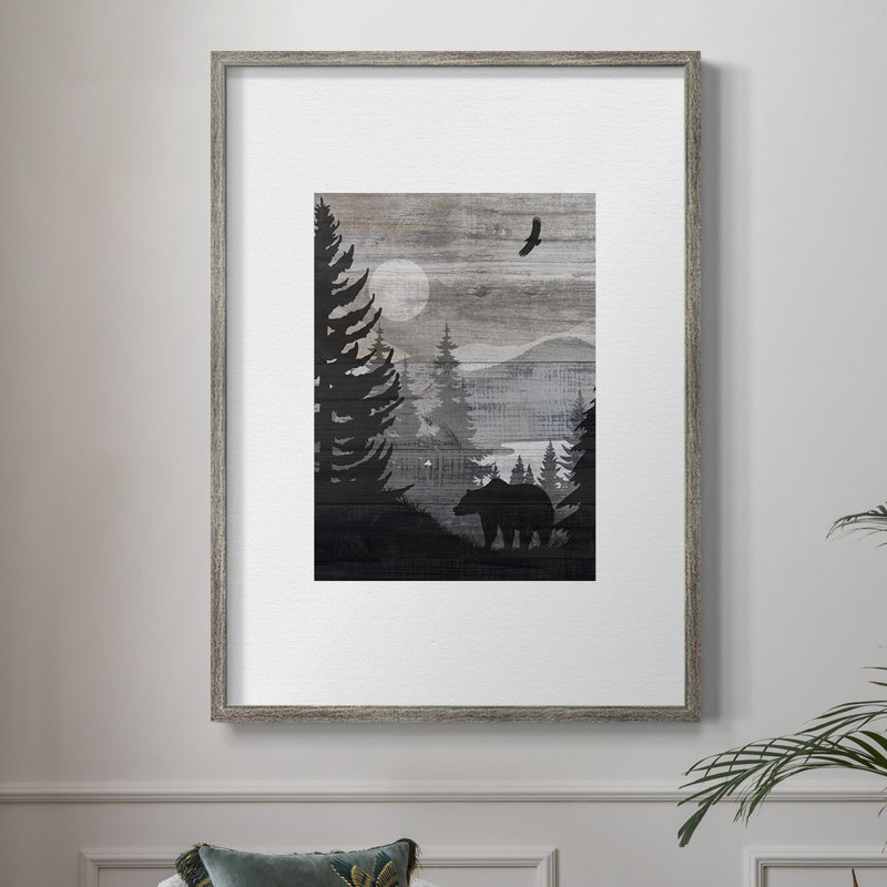 «Canadian Landscape Bear», reproduction encadrée en bois massif, H 21 po x l 17 po