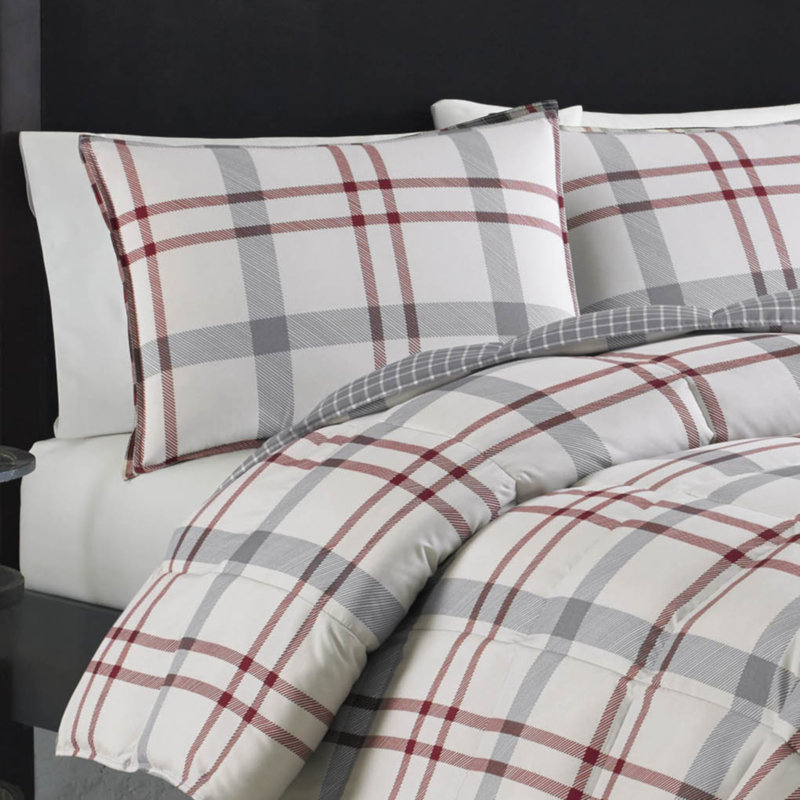 Eddie Bauer Portage Bay Grey Cotton Comforter Set, Twin Comforter + 1 Sham