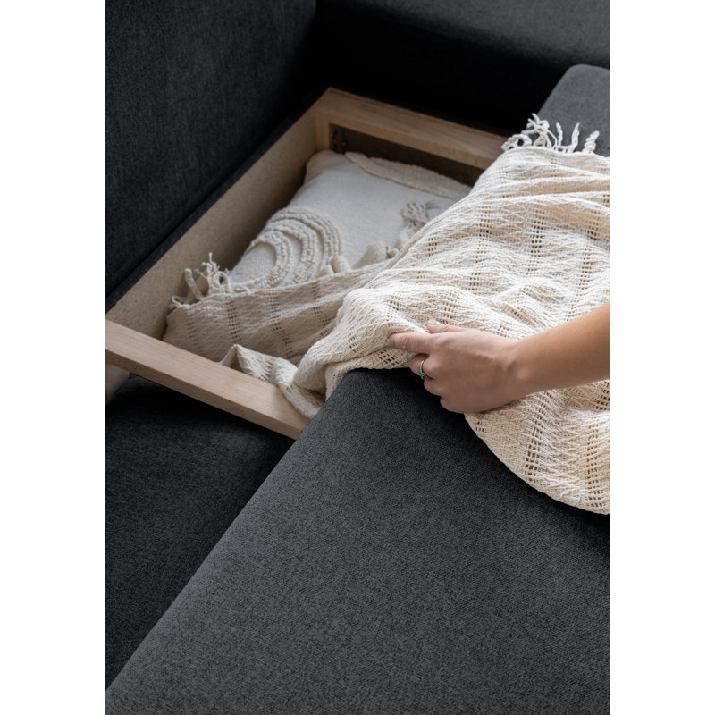 Scandic Lagom 6 Seater Sofa Bed, Right facing, Dark Grey