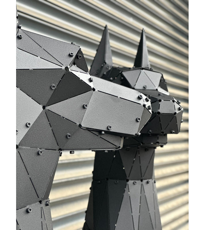 Statue de Doberman assis - XL, XL, Black