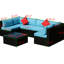 Canapé modulaire d'extérieur - 2 causeuses, canapés, 1 table, housses de coussins respirants, coussins épais de patio modernes, structure, coussins hydrofuges, arrangement réglable-1707118757-1707118755