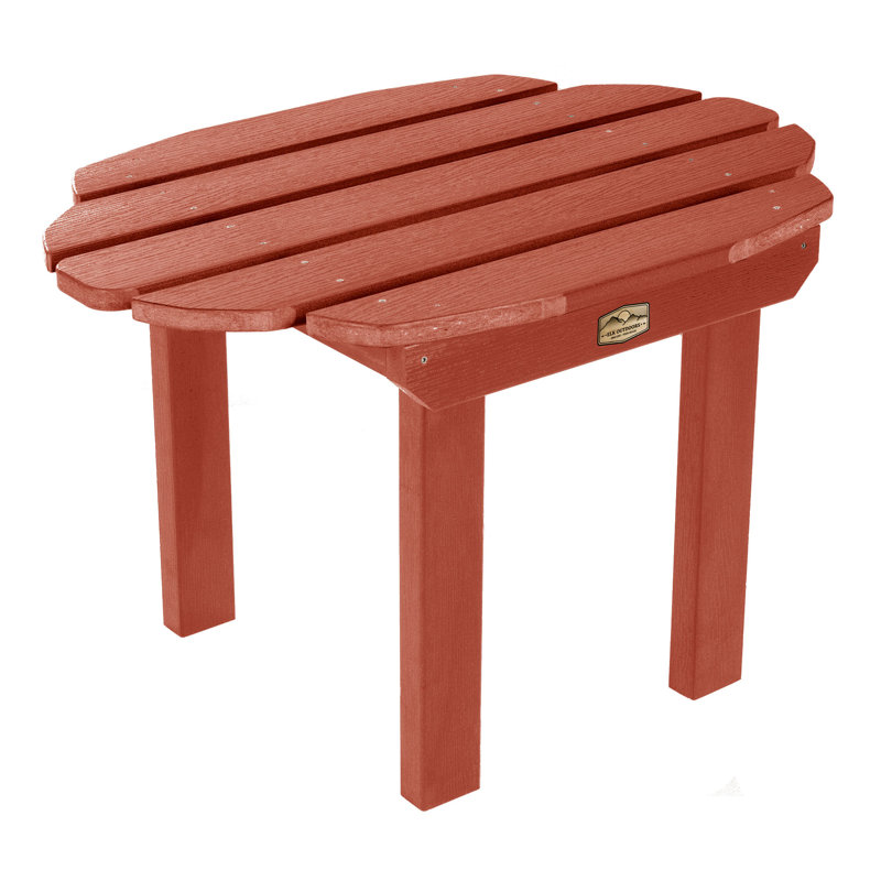 Table d’appoint en plastique Wyona, Rouge rustique