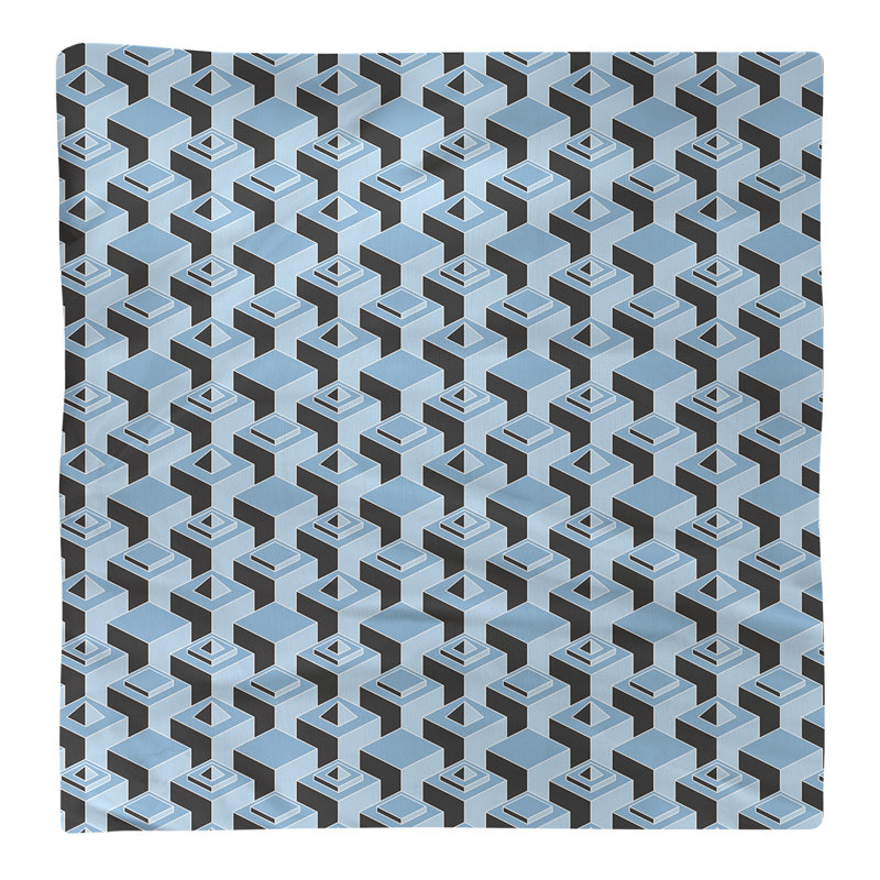 Serviette de table en coton à motif de gratte-ciels à deux couleurs, H 0,1 po x l 10 po x P 10 po, Sarcelle clair
