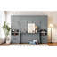 Lit escamotable double pleine grandeur avec placard, tiroirs et tablettes, gris-1068891016-1068891017