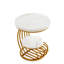 Table de bout ronde 19,68 "moderne avec rangement à 2 niveaux - faux marbre et table d'appoint, petite table d'appoint ou table de chevet moderne avec structure en arc en métal