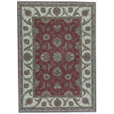 Hand-Knotted High-Quality Rust and Ivory Area Rug