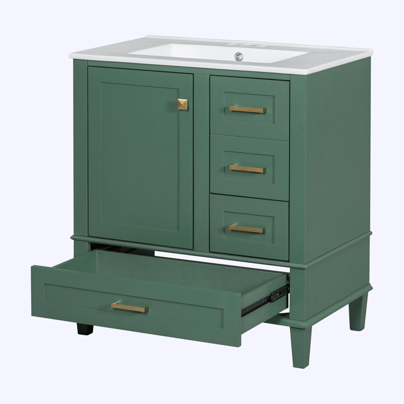 Modern Bathroom Cabinet with Sink Combo Set, Green