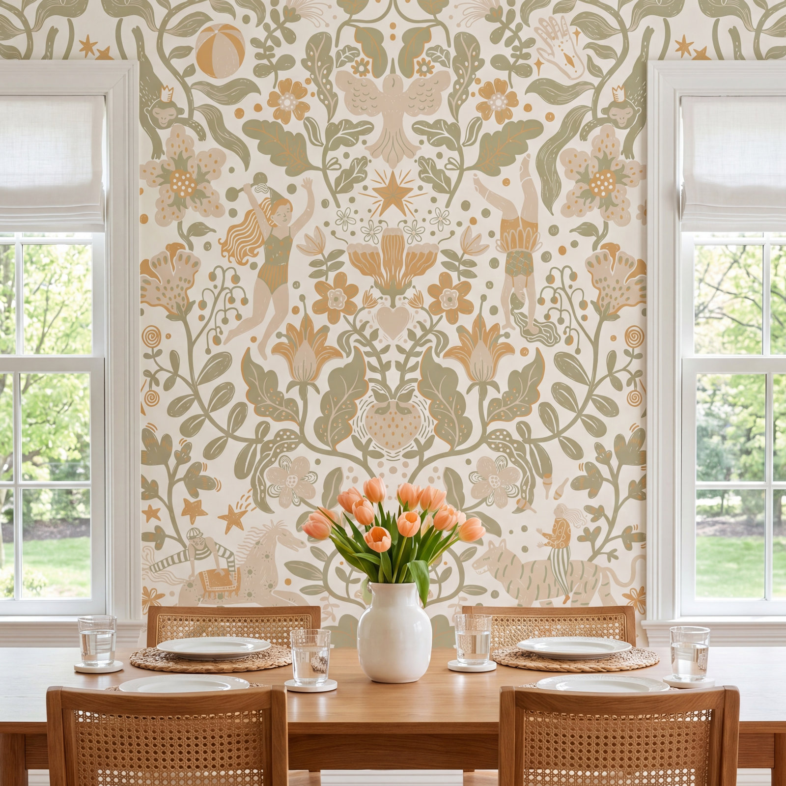 York Wallcoverings Wallpaper Double Roll, Moss