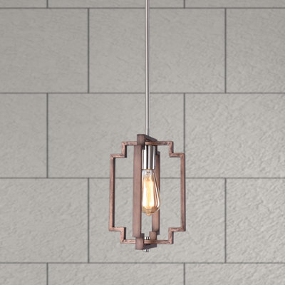 Bartow 1 - Light Lantern Square/Rectangle Pendant with Wrought Iron Accents