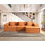 Canapé modulaire convertible en velours côtelé avec repose-pieds et coussins-117582238