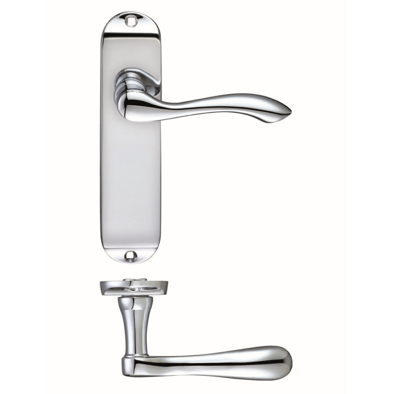 Zubac Latch Door Handle, Polished Chrome