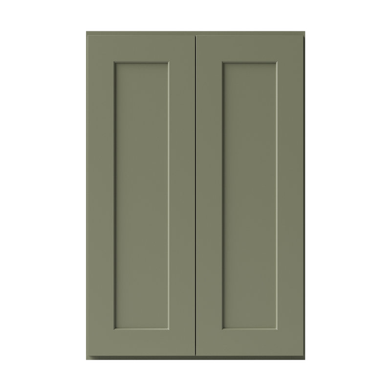 Armoire de cuisine en bois massif prête à assembler, H 36 po x l 24 po x P 12 po, Vert sauge