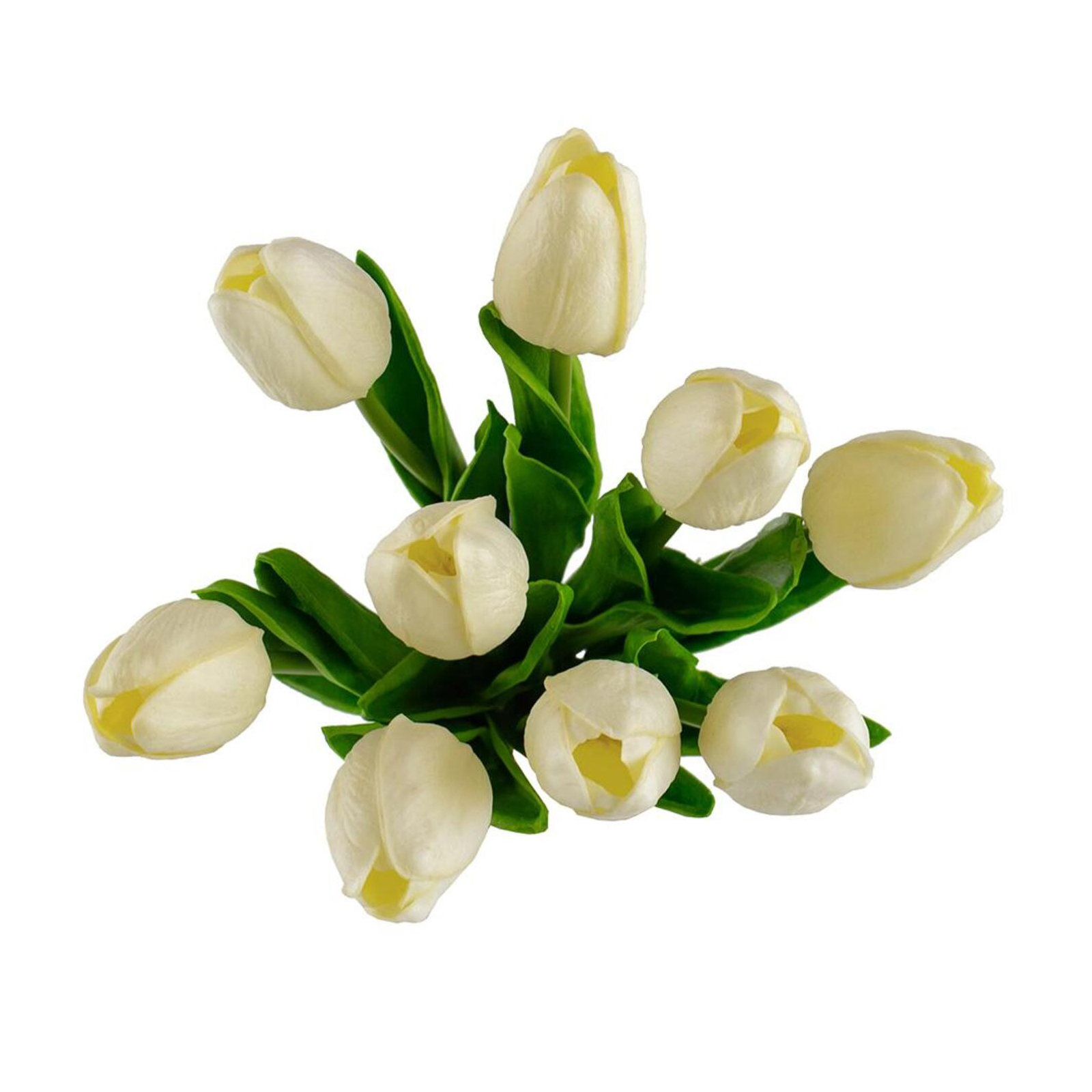 Faux Tulip Flower, White, 13" H x 5.5" W x 5.5" D