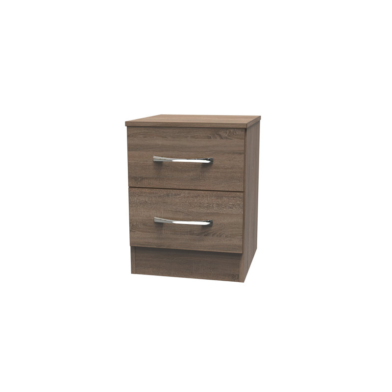 Crete 39.5cm W Manufactured Wood Bedside Table, Darkolino