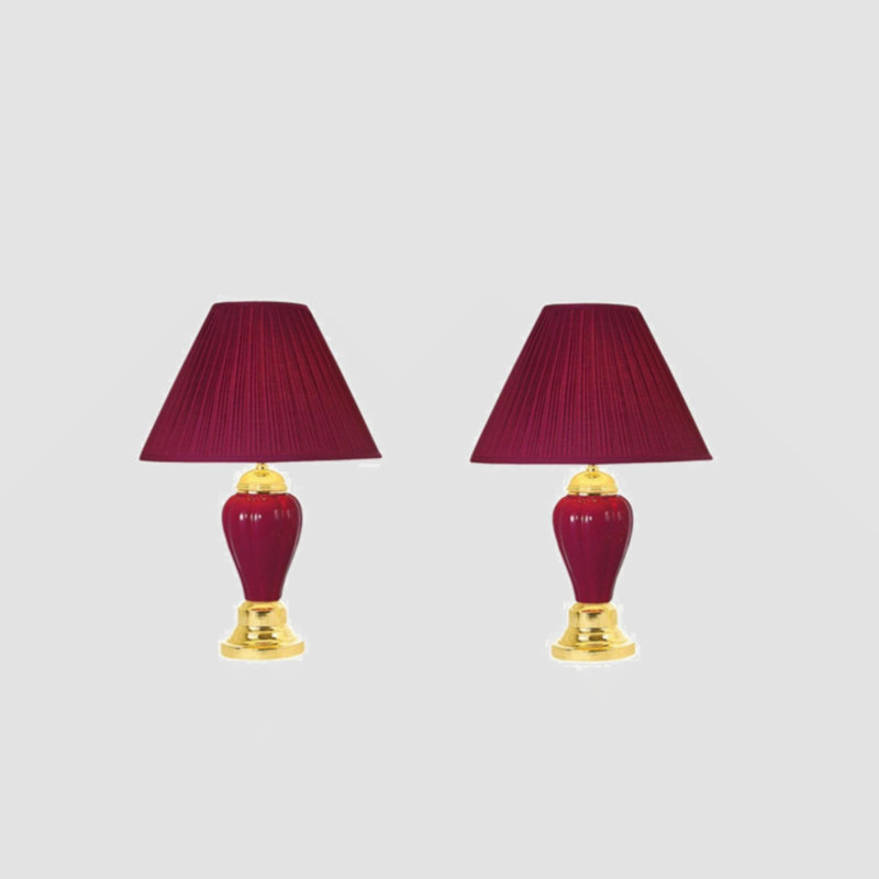 Aaronjosh 64'' Column Floor Lamp, Burgundy