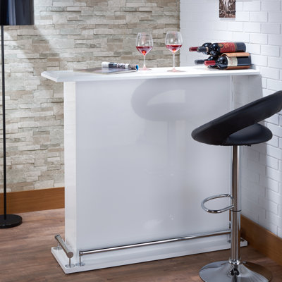 Table de salle à manger à 6 tablettes blanc brillant pour espace bar - Détails spacieux et tendance