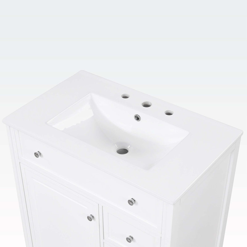 Fedora 30'' Single Bathroom Vanity with Ceramic Top