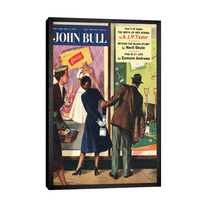 1956 John Bull Magazine Cover 1 Piece Wall Art on Canvas, 66.04 cm H x 45.72 cm W, Black Framed