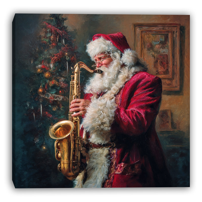 «Santa's Jazz Night», art mural sur toile tendue
