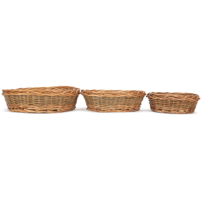 Flagstaff Wicker 3 Piece Tray Basket Set