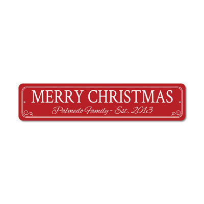 Merry Christmas Sign - 4" X 18"