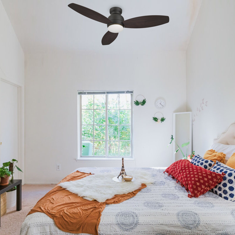 48'' Ceiling Fan with LED Lights, Walnut