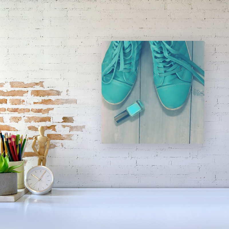 Lipstick Shoes - Wrapped Canvas Print, 16cm H x 16cm W x 3.8cm D