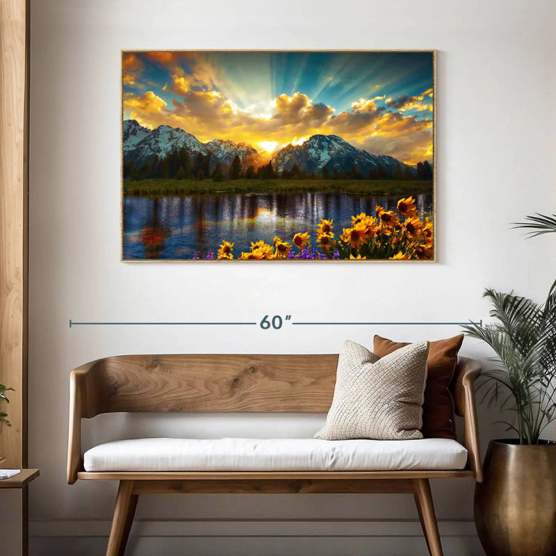 Grand Teton, Cadre flottant en bois naturel, 46 po x 31 po