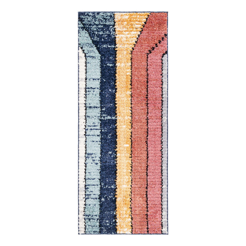 Abrams Geometric Polyester Rug, Runner 2' x 5'