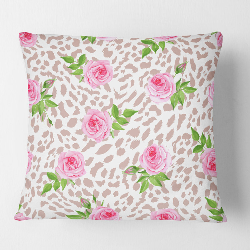 Coussin Leopard Fur Safari IV - Mid-Century, 18 po x 18 po, Carré