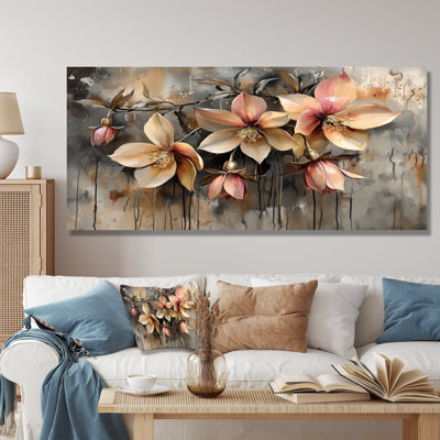 Gloden symphonie de fleurs fuschia abstraites III - impressions sur toile fuschia