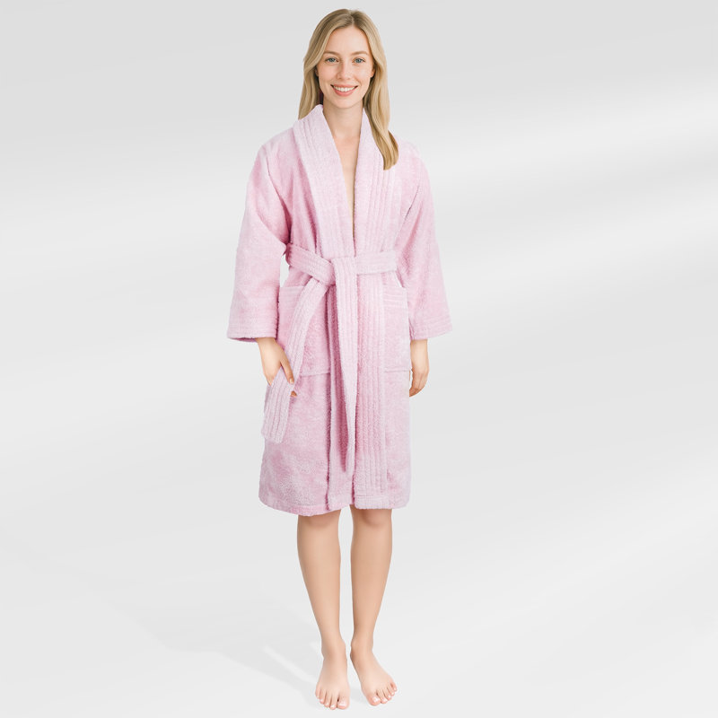 Peignoirs 100% coton turc, robes de chambre légères et absorbantes, TG, Rose