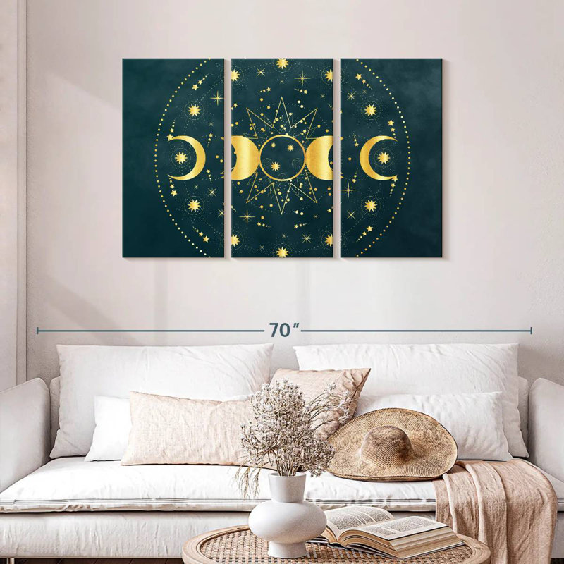 Adella, soleil, lune et étoiles, H 28 po x l 45 po