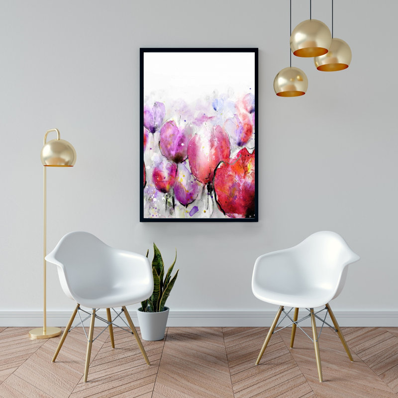 «Pink Tulips Field», reproduction sur toile