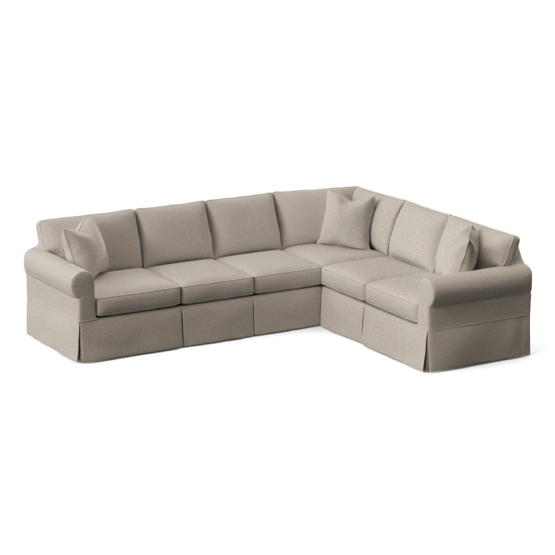 Bedford Upholstered Sectional, Beige Performance Fabric; 0851-73, Right Hand Facing