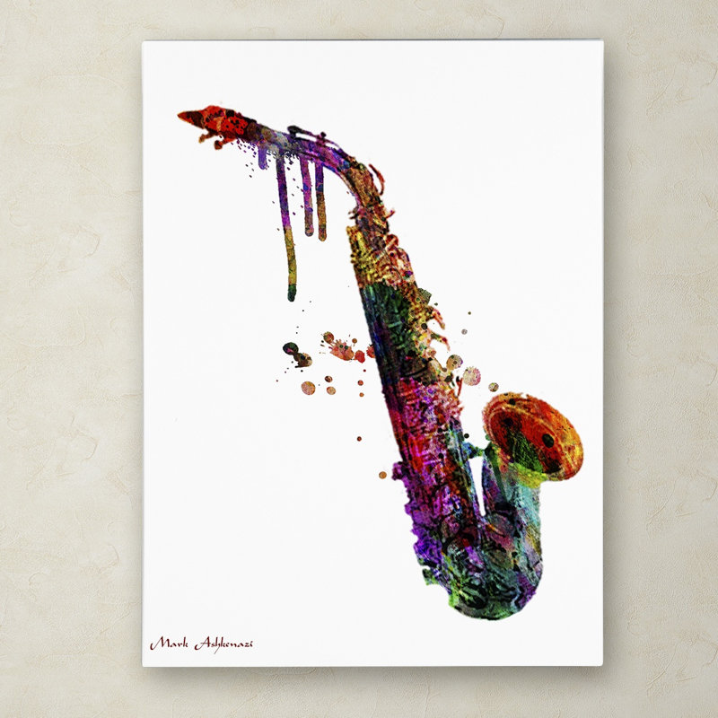 « saxophoniste ii », impression sur toile tendue, H 19 po x l 14 po x P 2 po