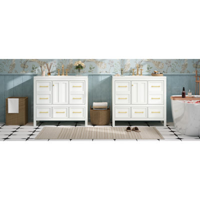 Solid Wood Sturdy Pre-assembled Bathroom Vanity Set Elegance