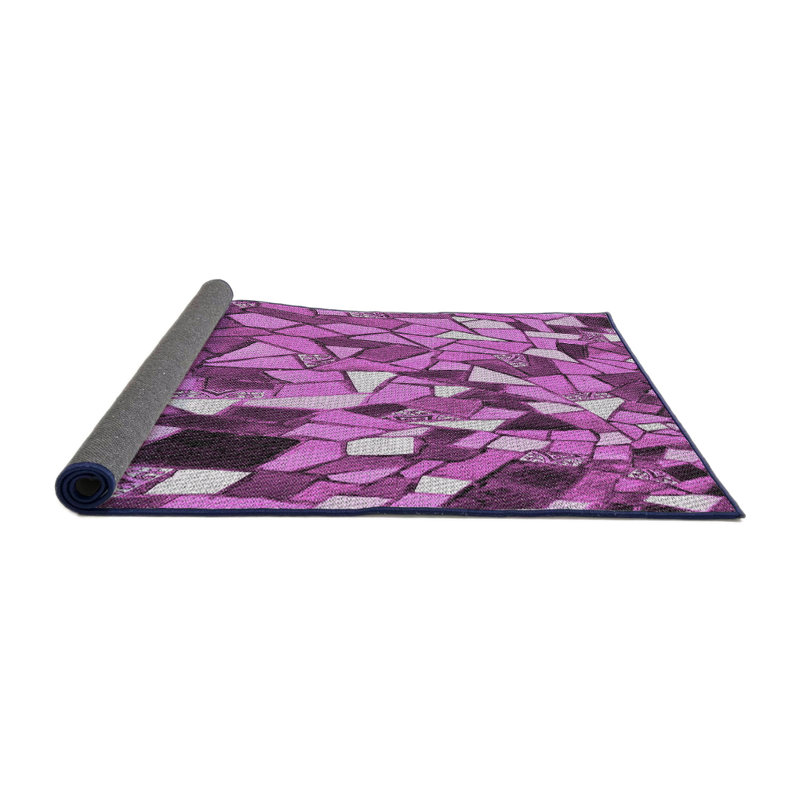 Tapis mauve/blanc à motifs Chantille, Rond 5 pi