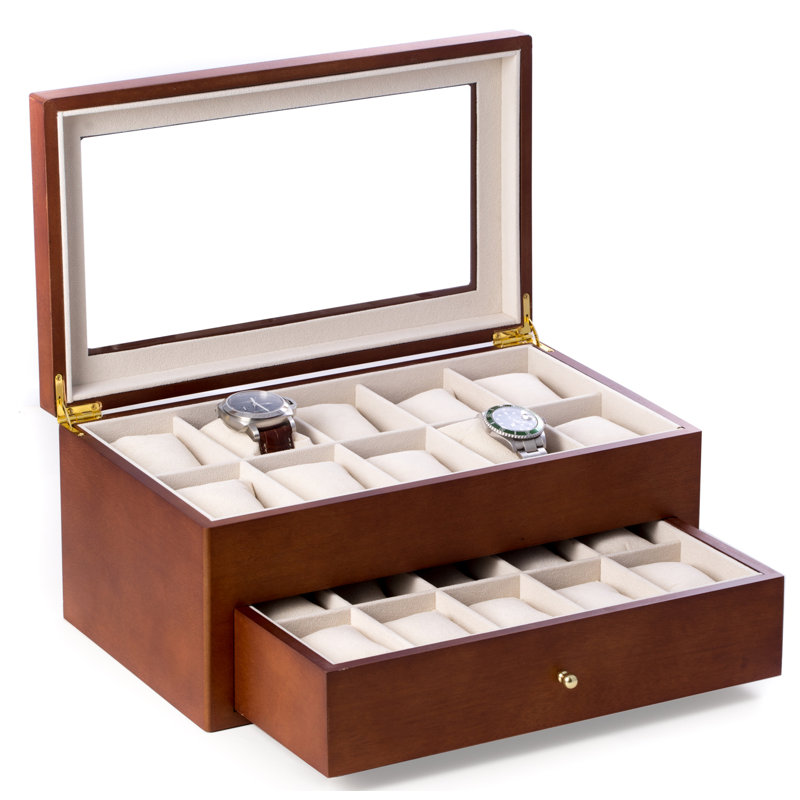 Boîte à montre en bois 20, Brun