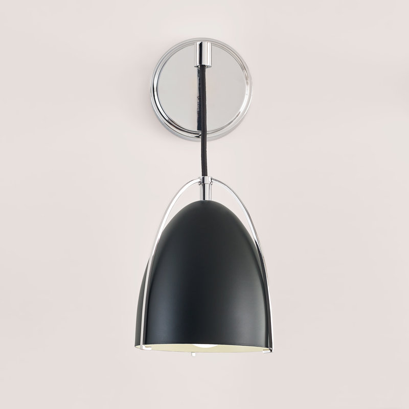 Norman 1 - Light Bath Sconce, Chrome, No, Steel Midnight Black 