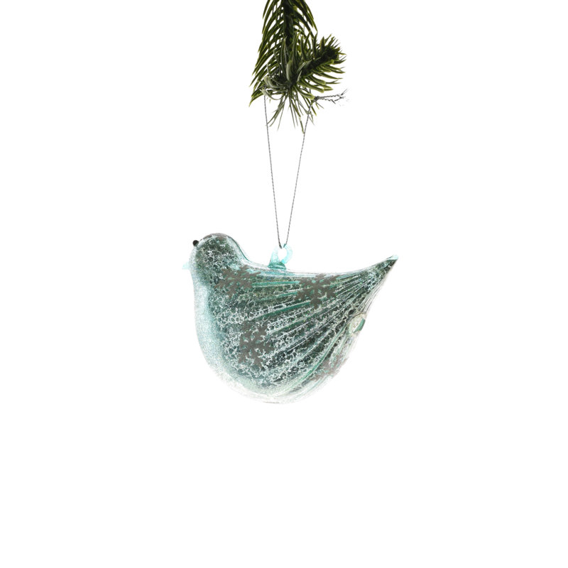 Ornement suspendu rose en forme d'oiseau (paquet de 3), Turquoise