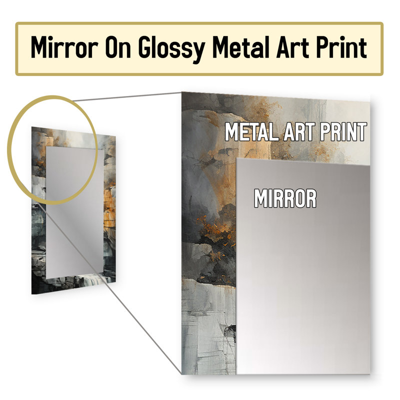waterfall cliff adventure - Waterfall Wall Mirror, Traditional Decorative Mirror, Printed Metal Art, 32" x 24"