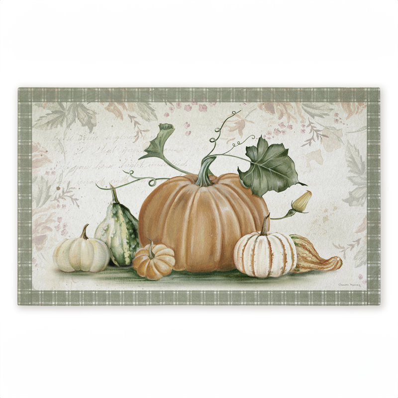 Tapis de porte d'extérieur à motif de récolte Harvest, imprimé par Danielle Murray, 18 po x 30 po