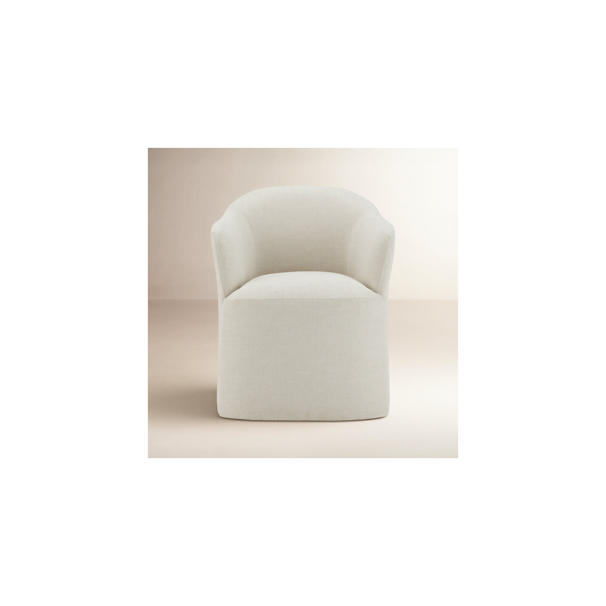 Janina Upholstered Arm Chair, Effie Linen Performance Linen