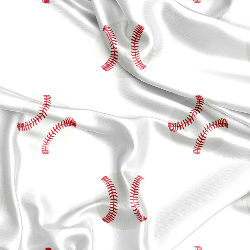 Baseball Patch Satin Fitted Crib Sheet