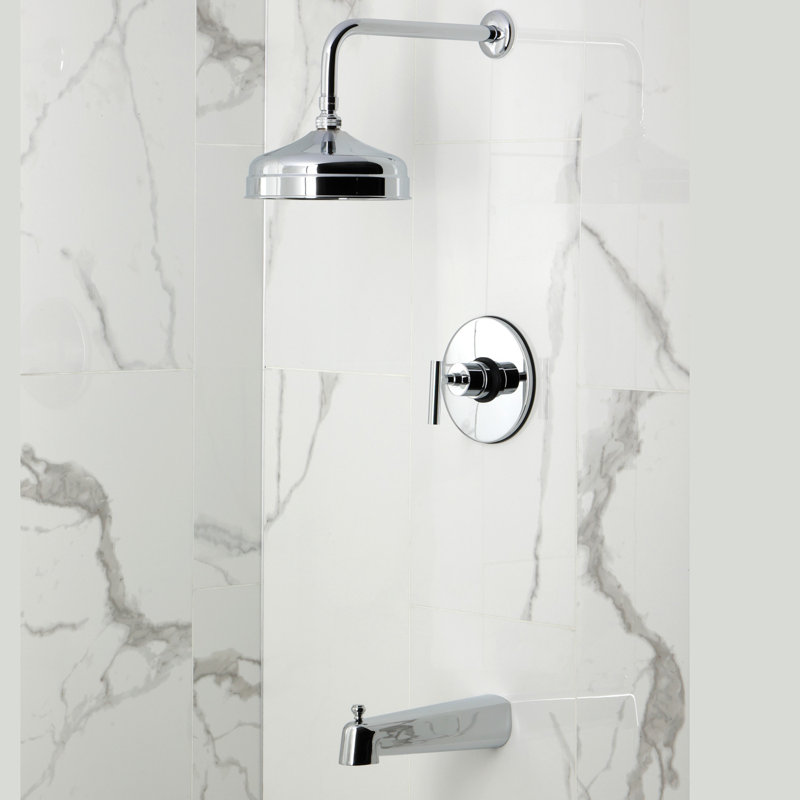 Kingston Brass Manhattan Single-Handle Pressure Balanced Tub and Shower Faucet, Polished Chrome